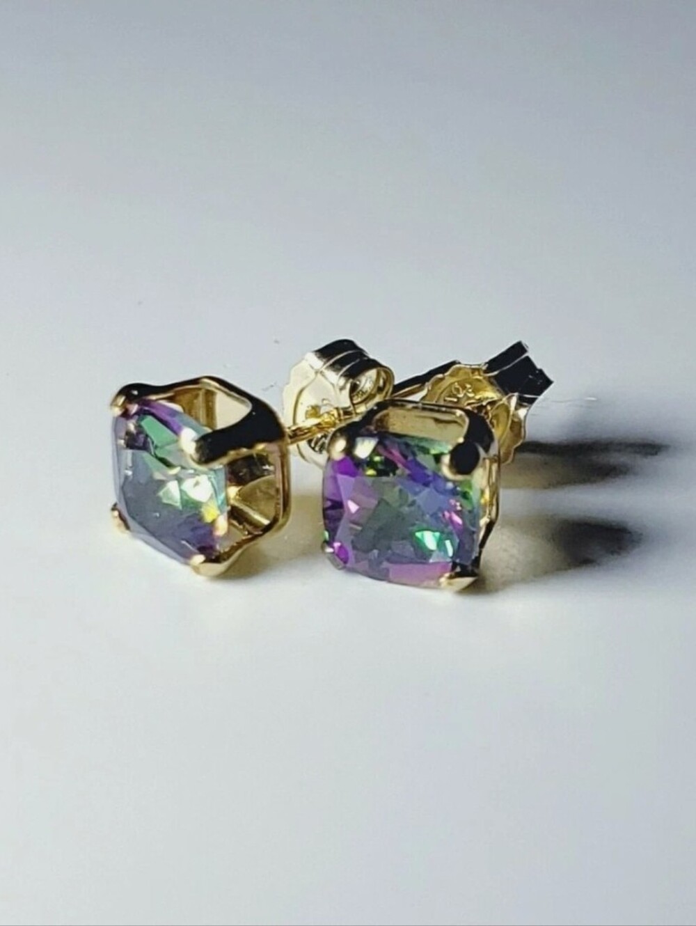 10K mystic topaz earrings - Picture 3 of 8